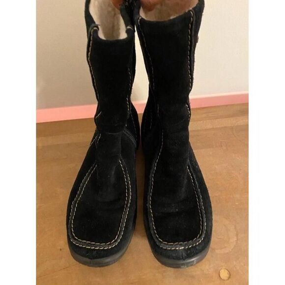 Rieker Tek size 36 (5-5.5) boots black suede wool lined winter - Picture 3 of 7